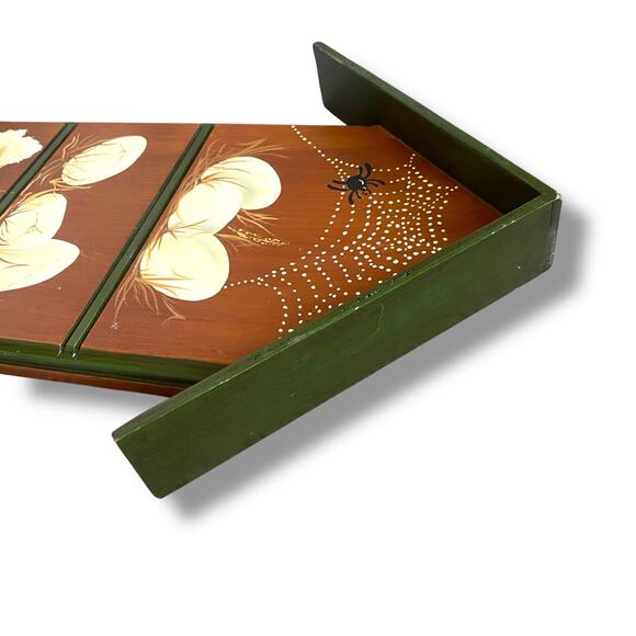 VTG Hand Painted Hen House Art Wooden Plaque Home Artist 1970s Eggs Chics - Picture 11 of 16